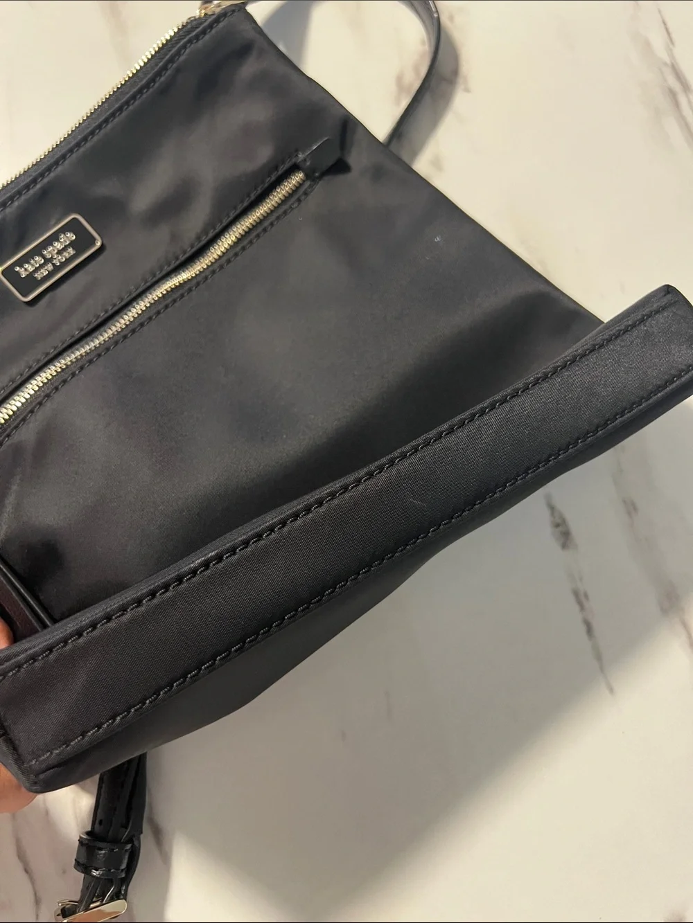 kate spade front plaque leather
